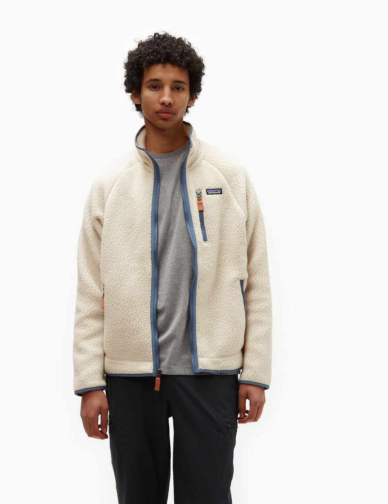 Patagonia Retro Pile Jacket - Dark Natural w/Utility Blue