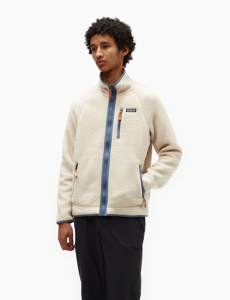 Patagonia Retro Pile Jacket - Dark Natural w/Utility Blue