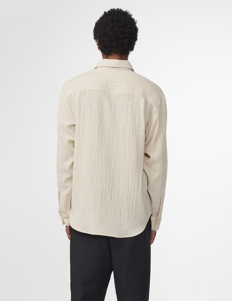 NN07 Adwin Wool Blend Overshirt (Relaxed Fit) - Ecru