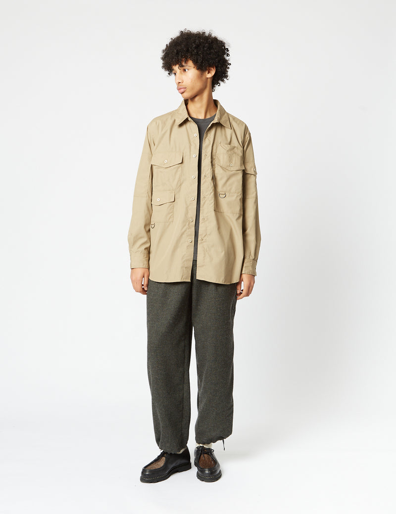 Engineered Garments Trail Shirt (Poplin) - Khaki