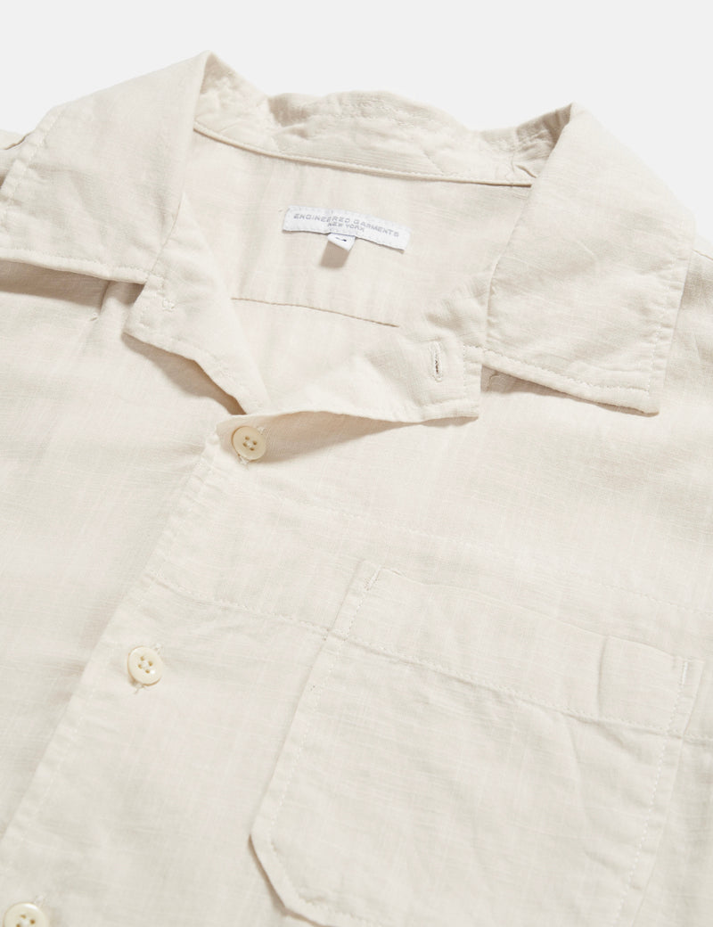 Engineered Garments Camp Shirt - Beige Cotton Handkerchief