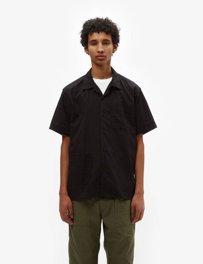 Engineered Garments Camp Shirt - Black Cotton Handkerchief | Article