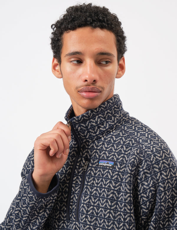 Patagonia Better Sweater 1/4 Zip Fleece (Scales) - Sunken Blue