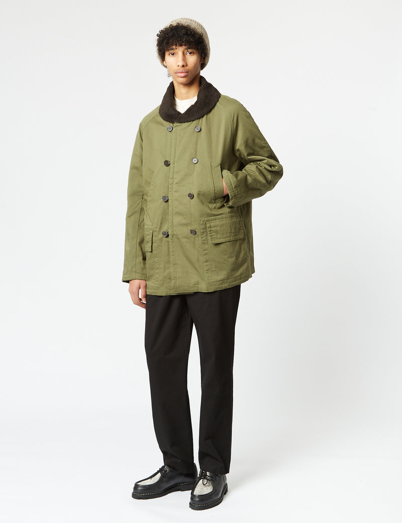 Universal Works Reversible Mackinaw Jacket - Light Olive Green