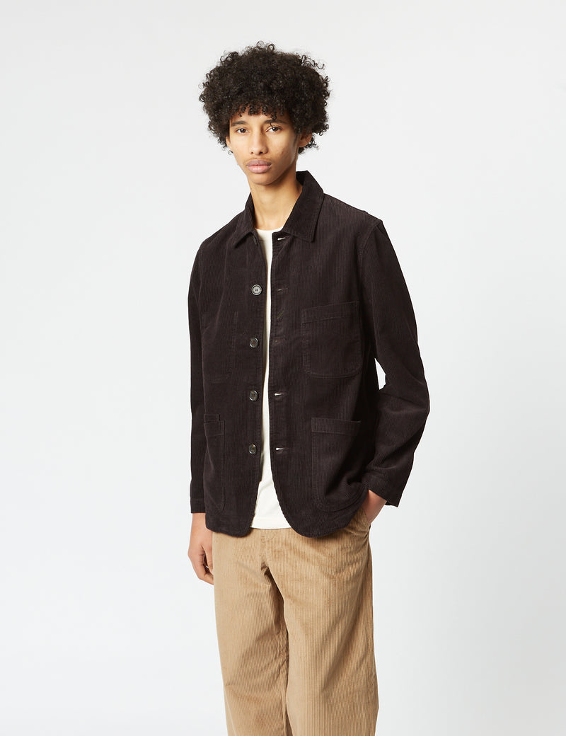 Universal Works Bakers Chore Jacket (Cord) - Licorice Black