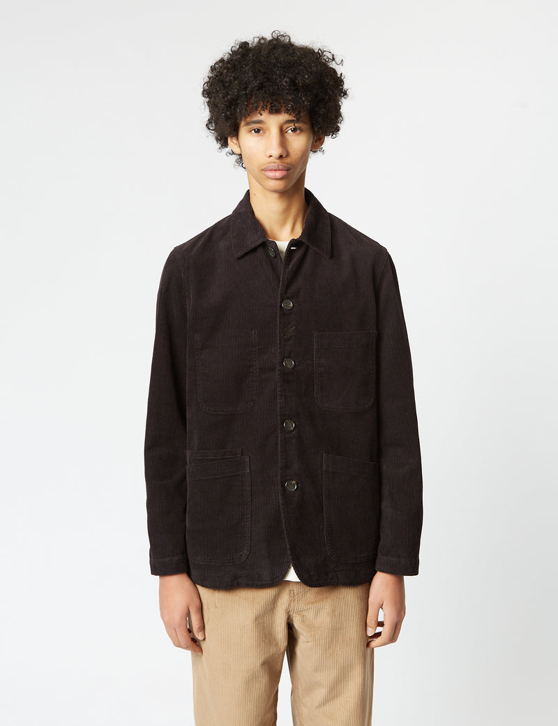 Universal Works Bakers Chore Jacket (Cord) - Licorice Black