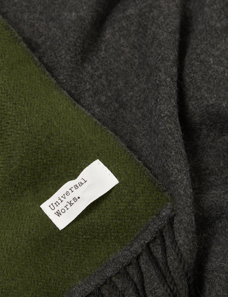 Universal Works Scarf - Green/Charcoal Grey