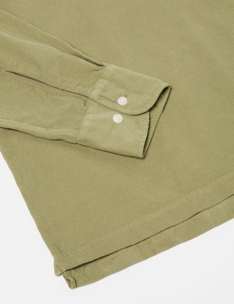 Universal Works Pullover Shirt (Cord) - Olive Green