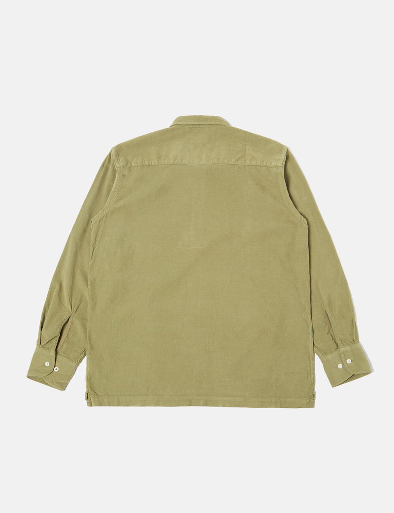 Universal Works Pullover Shirt (Cord) - Olive Green