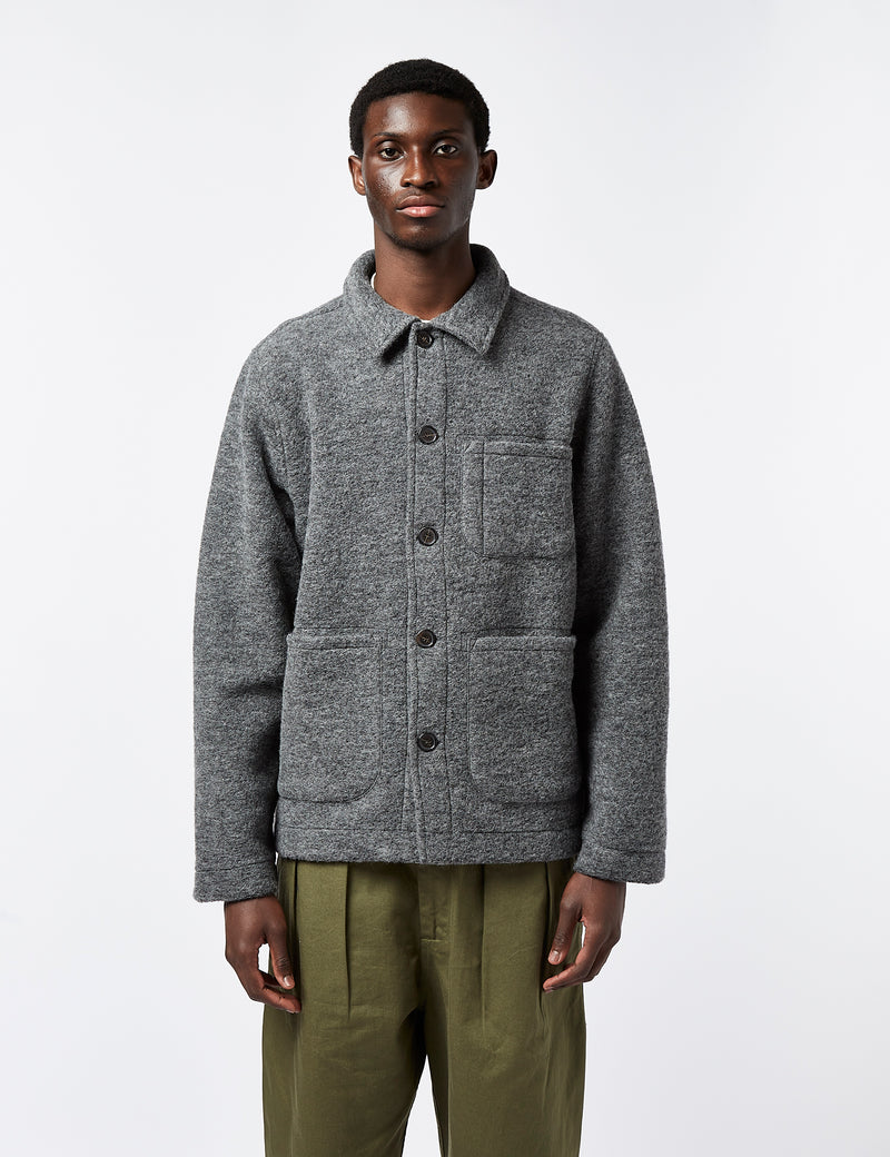 Universal Works Field Jacket (Wool) - Grey Marl I Article.