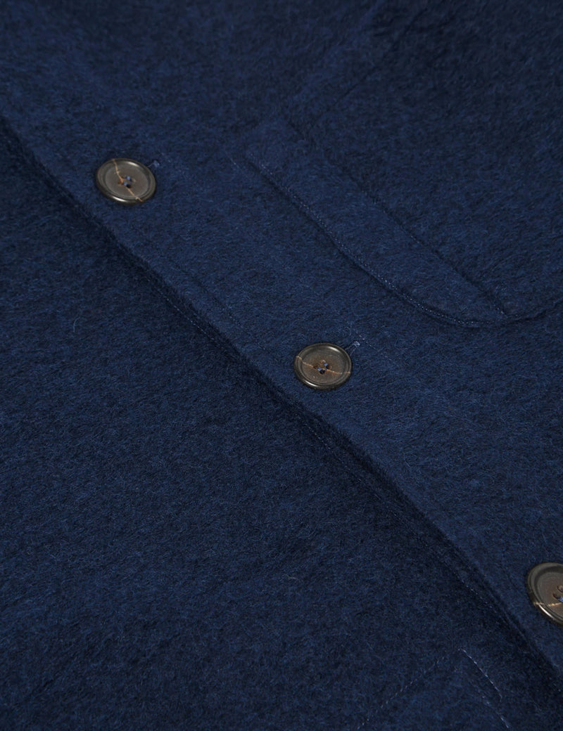 Universal Works Field Jacket (Wool) - Indigo Blue