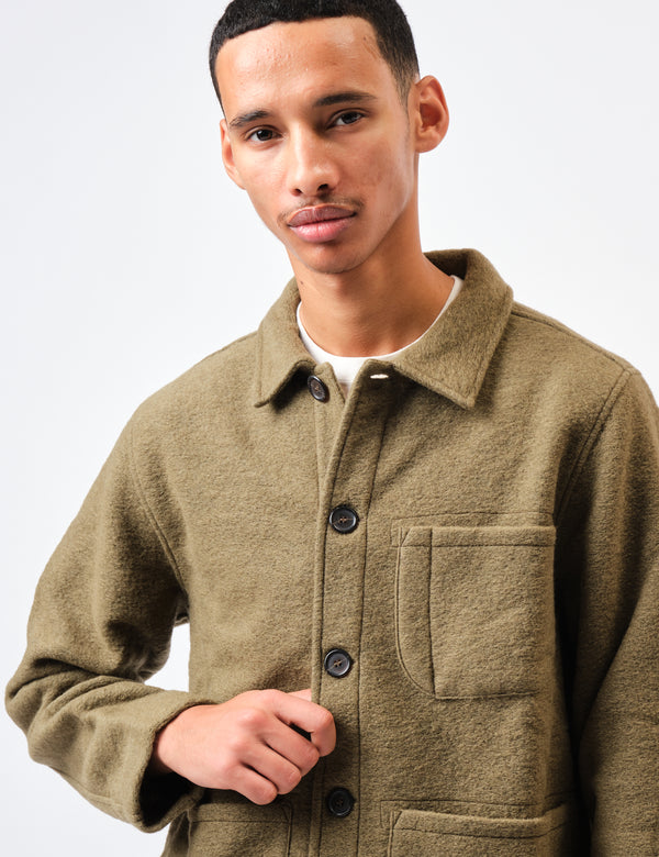 Universal Works Field Jacket (Wool) - Lovat Green