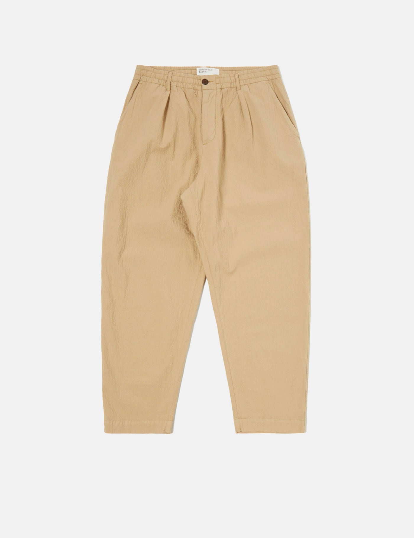 Universal Works Pleated Track Pant (Seersucker) - Summer Oak