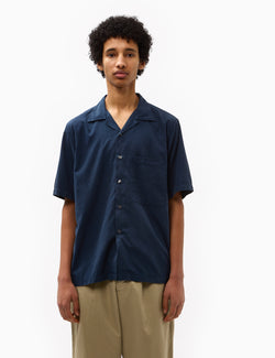 Universal Works Camp II Shirt (Linen/Cotton) - Navy Blue