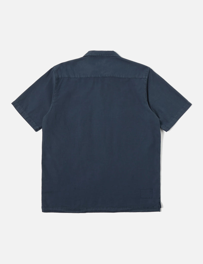 Universal Works Camp II Shirt (Linen/Cotton) - Navy Blue