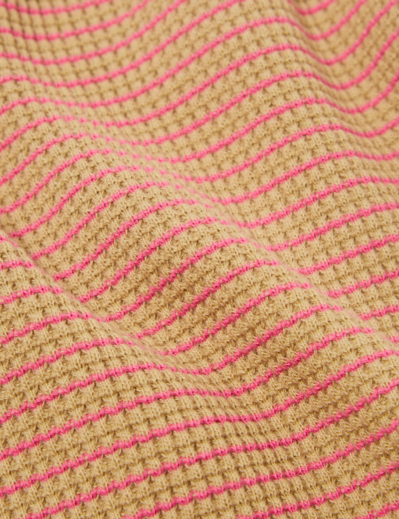 Universal Works Dickie Fluro Cardigan - Summer Oak/Pink