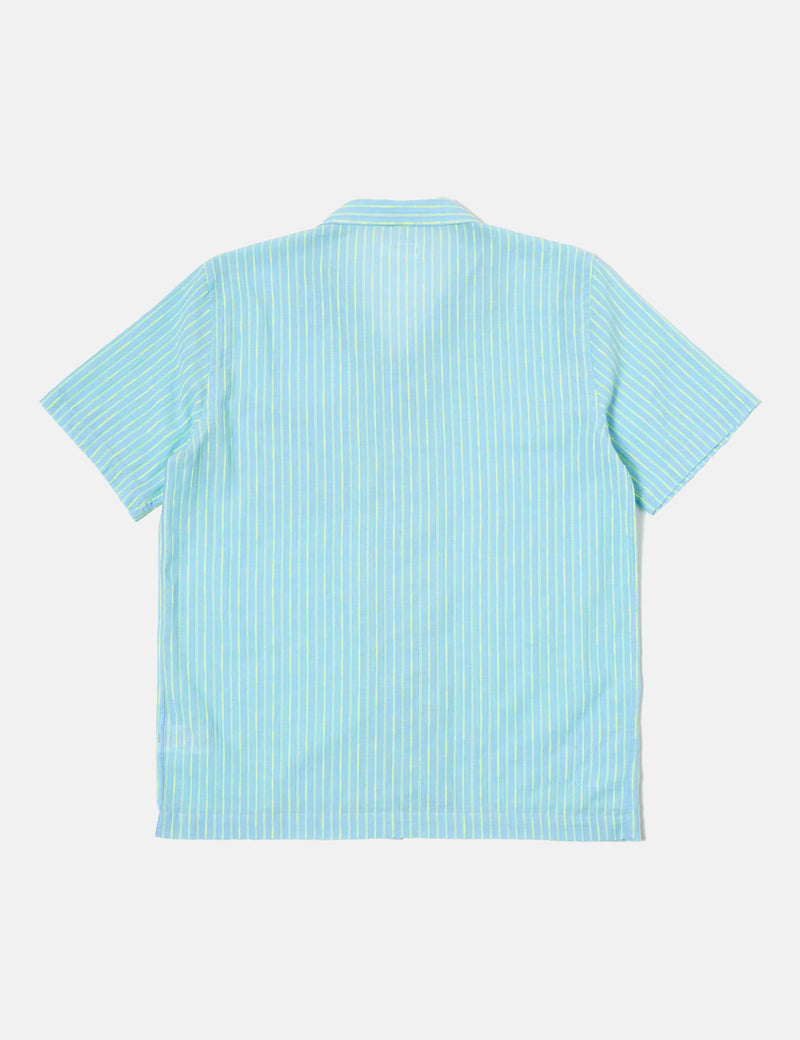 Universal Works Road Fluro Shirt - Sky Blue/Green