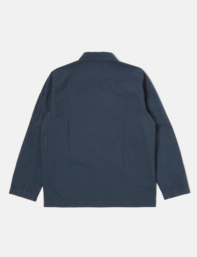 Universal Works Coverall Jacket (Nearly Pinstripe) - Navy Blue