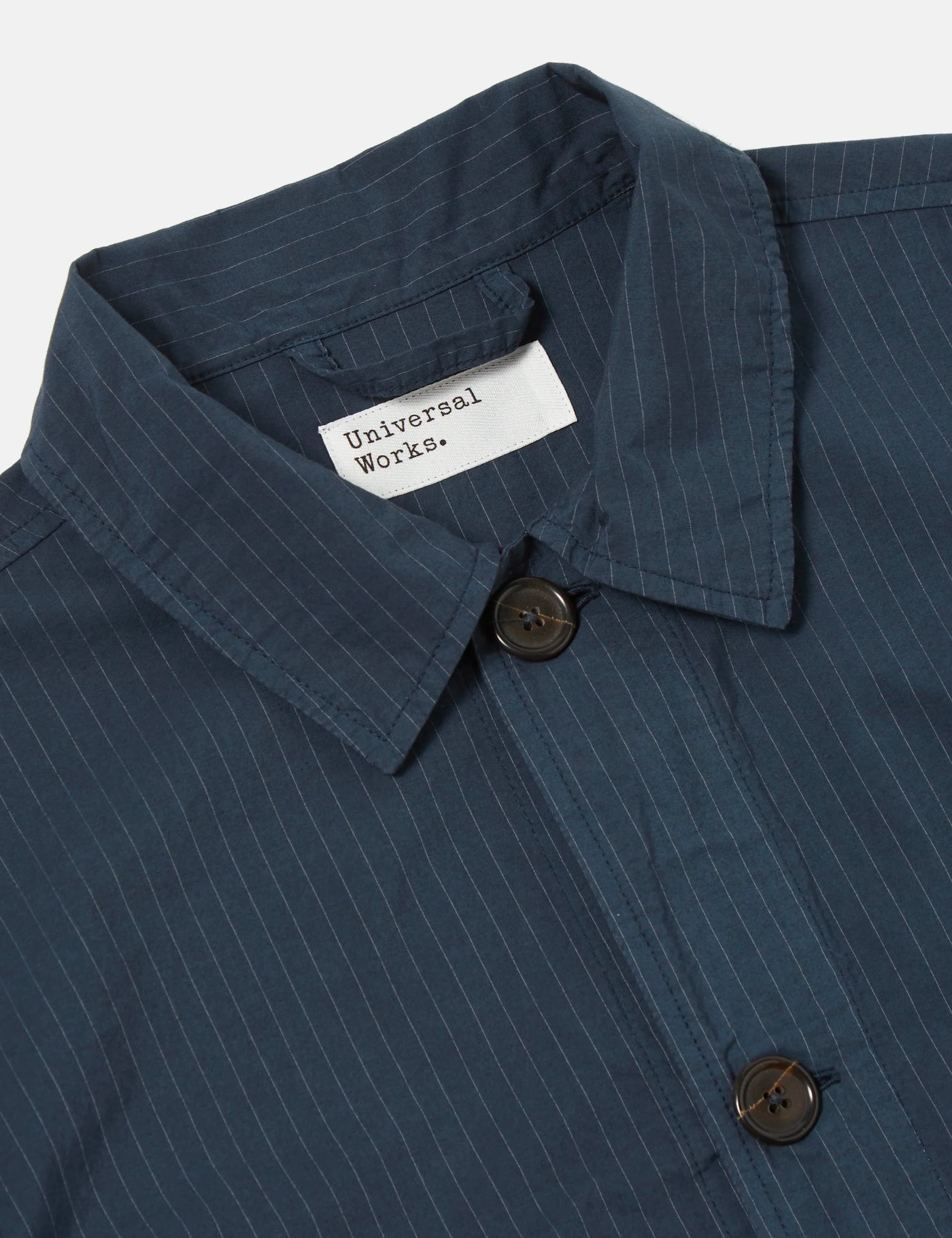 Universal Works Coverall Jacket (Nearly Pinstripe) Navy Blue 