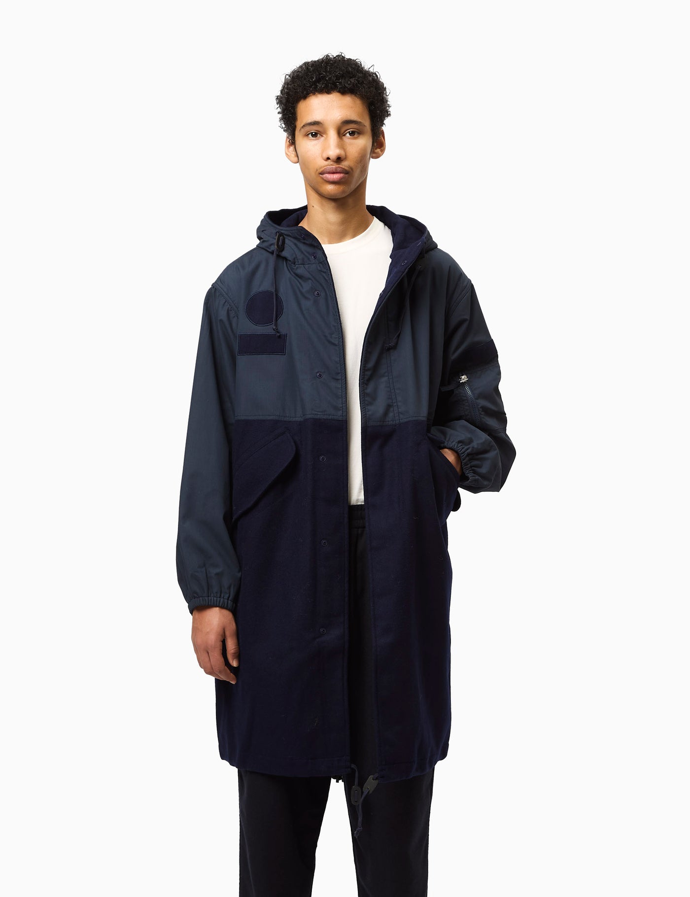 Universal Works Beach Parka II (Melton Wool Mix) - Navy Blue 