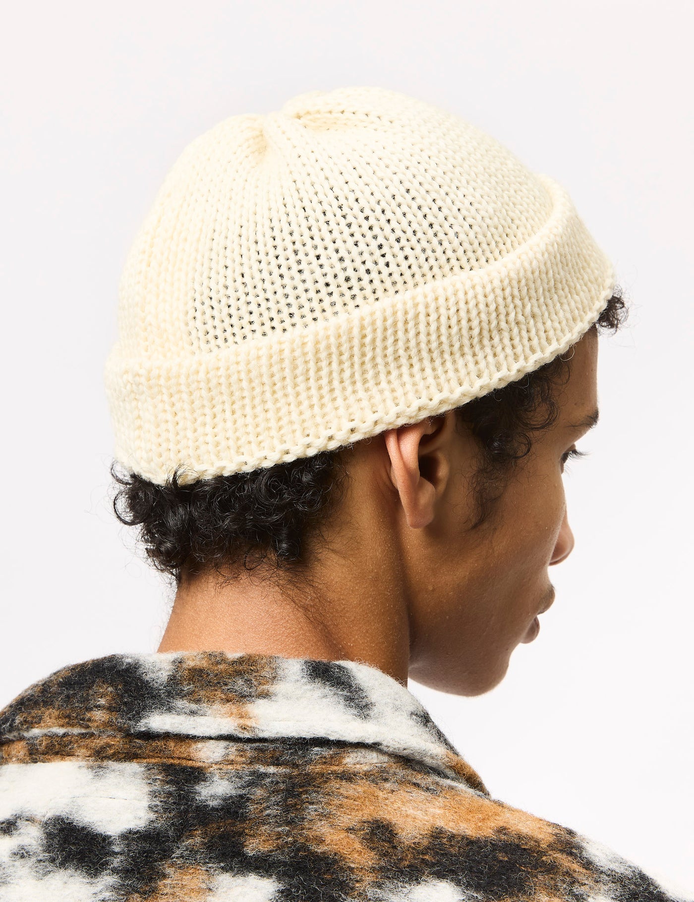 Wiki Wool Works Walking Hat Patch Work Beanie Beige 