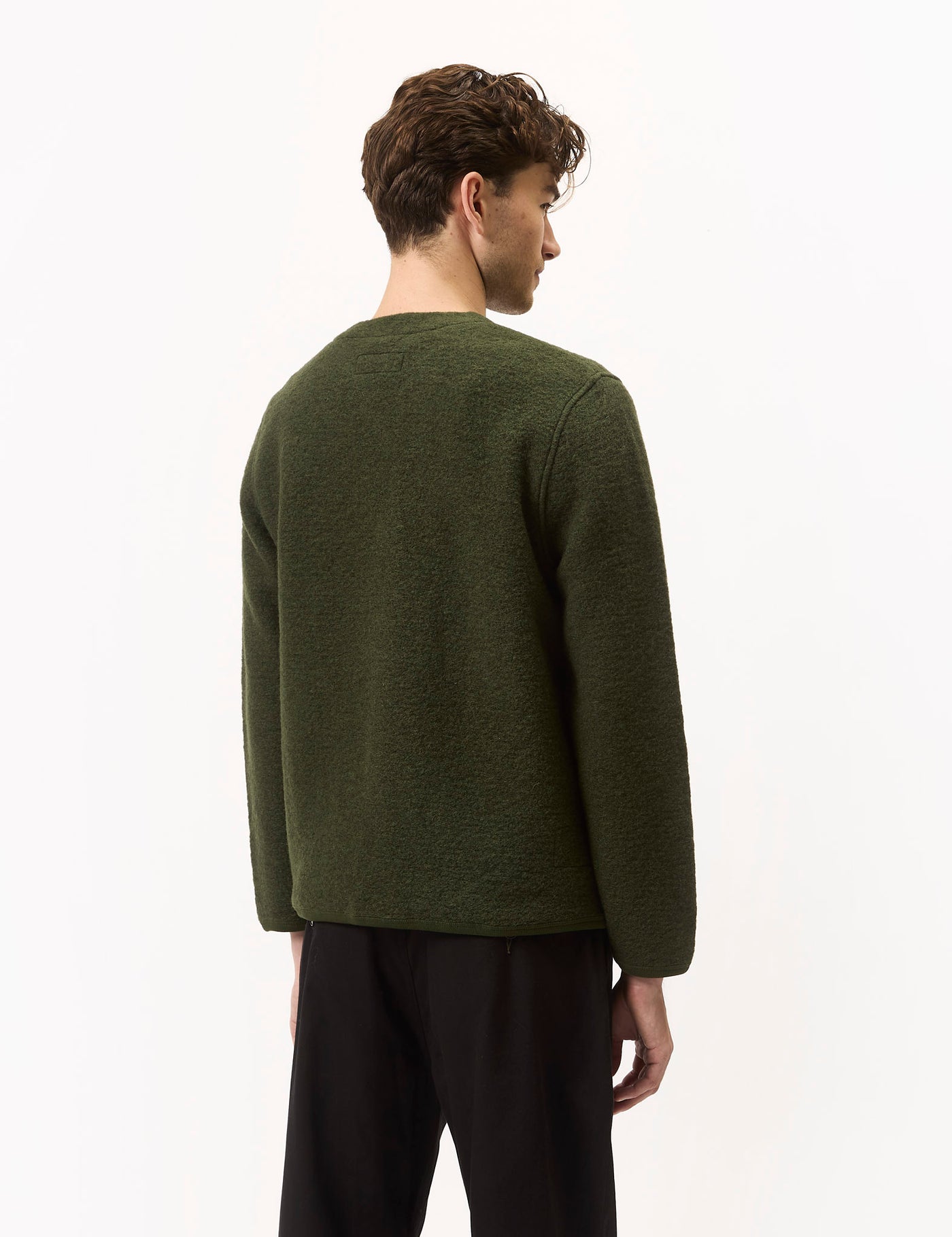 Universal Works Cardigan (Wool Fleece) - Olive Green | Article.