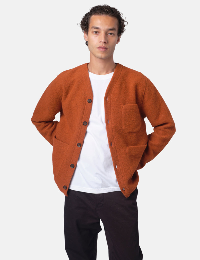 Universal Works x Article. Exclusive Cardigan (Wool) - Orange