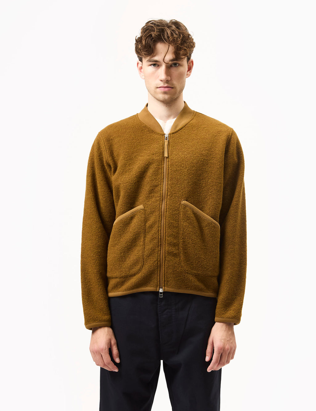 Universal Works Zip Bomber (Wool Fleece) - Mustard | Article.