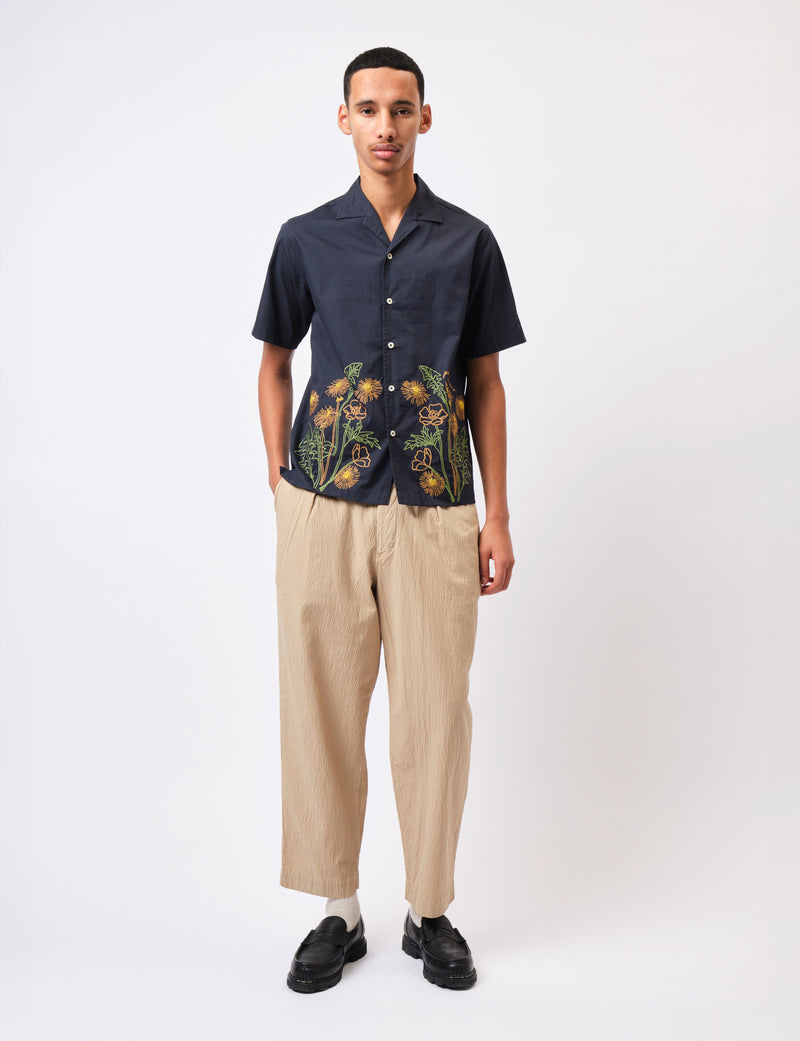 Universal Works Shirt Sleeve Minari Shirt - Navy Blue