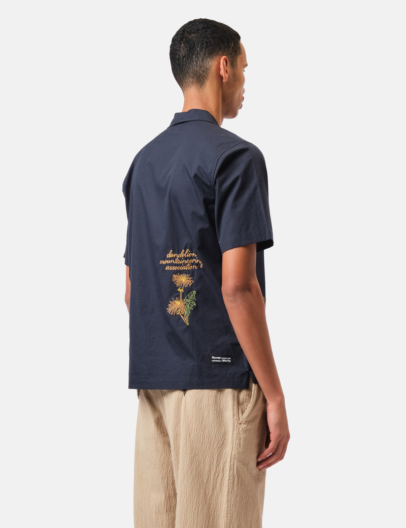 Universal Works Shirt Sleeve Minari Shirt - Navy Blue