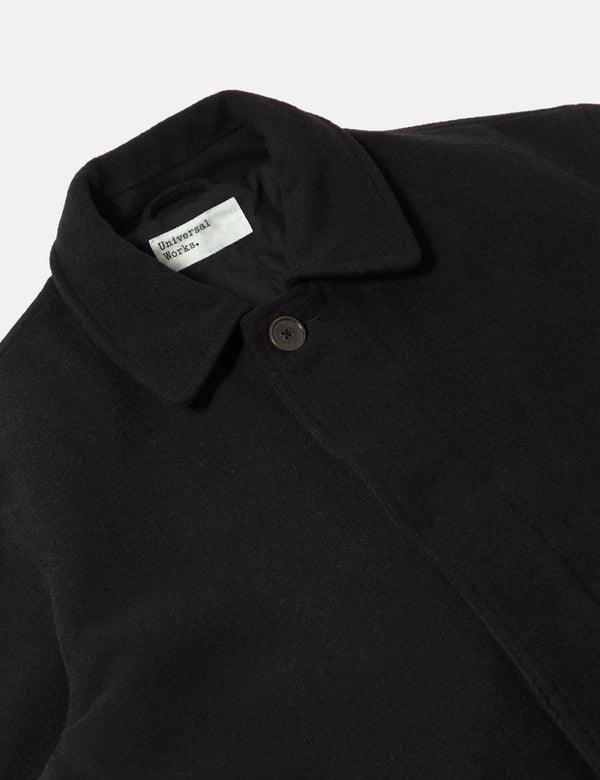 Universal Works Mowbray Wool Mac Coat - Black