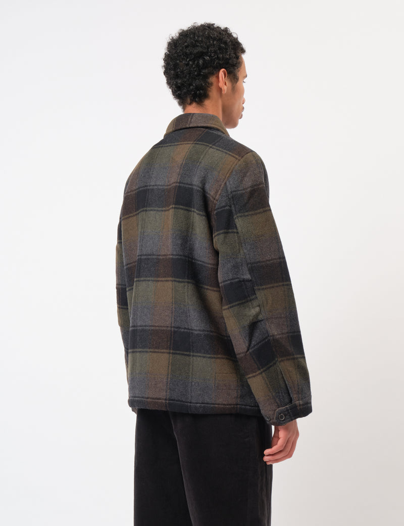 Universal Works Wayfarer Jacket (Berlin Wool Check) - Black/Brown