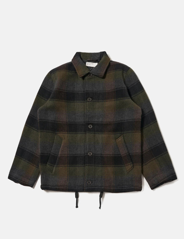 Universal Works Wayfarer Jacket (Berlin Wool Check) - Black/Brown