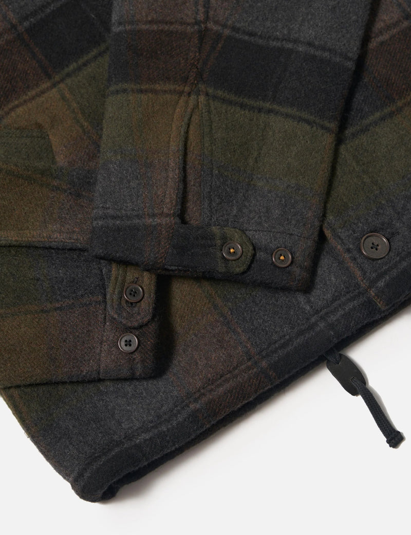 Universal Works Wayfarer Jacket (Berlin Wool Check) - Black/Brown