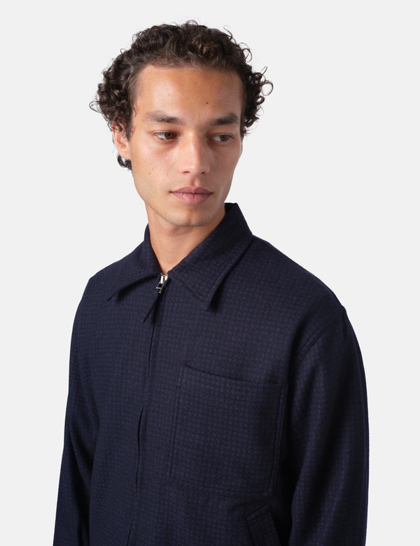 Universal Works Rose Bowl Jacket (Dot Print) - Navy Blue