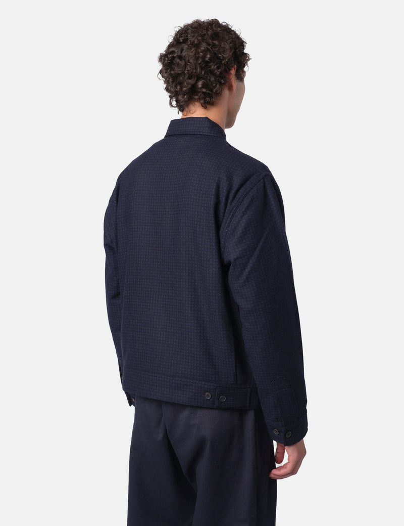 Universal Works Rose Bowl Jacket (Dot Print) - Navy Blue
