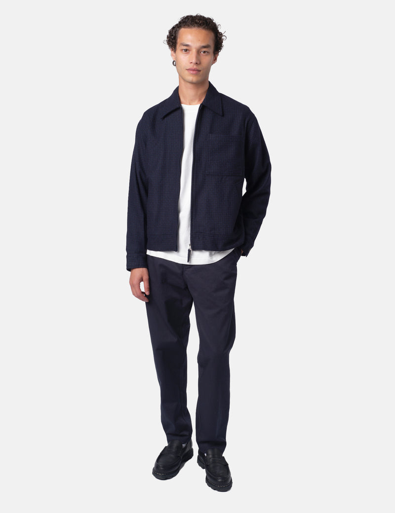 Universal Works Rose Bowl Jacket (Dot Print) - Navy Blue