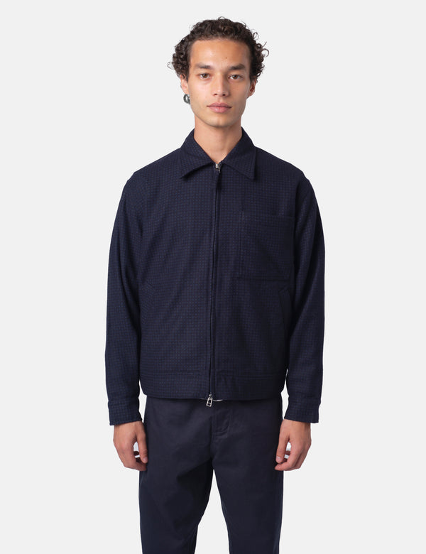 Universal Works Rose Bowl Jacket (Dot Print) - Navy Blue