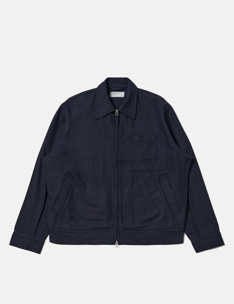 Universal Works Rose Bowl Jacket (Dot Print) - Navy Blue