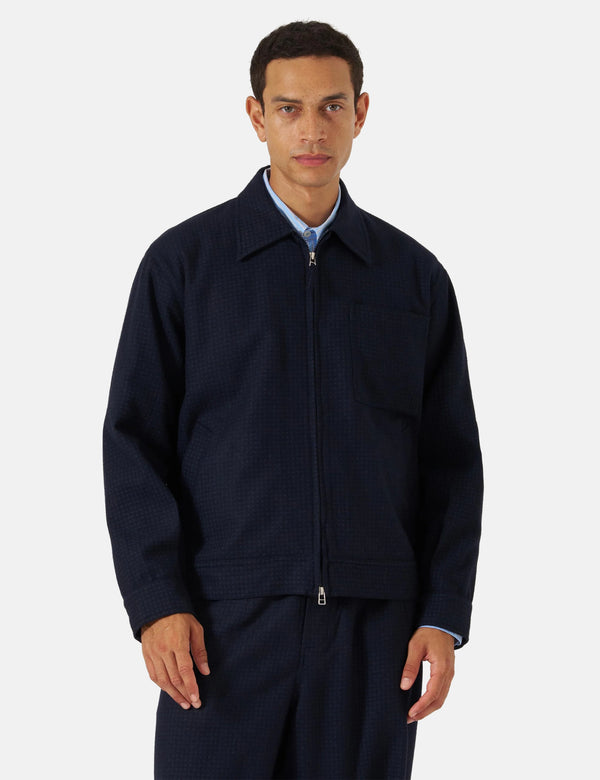 Universal Works Rose Bowl Jacket (Dot Print) - Navy Blue