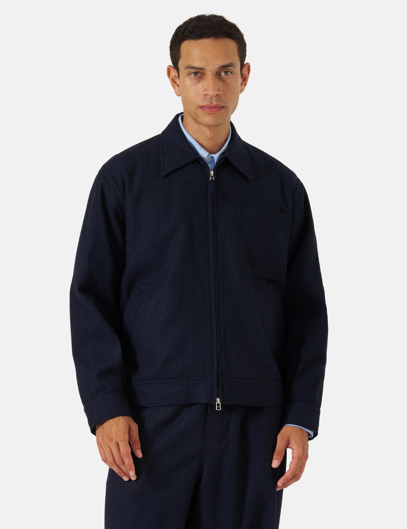Universal Works Rose Bowl Jacket (Dot Print) - Navy Blue