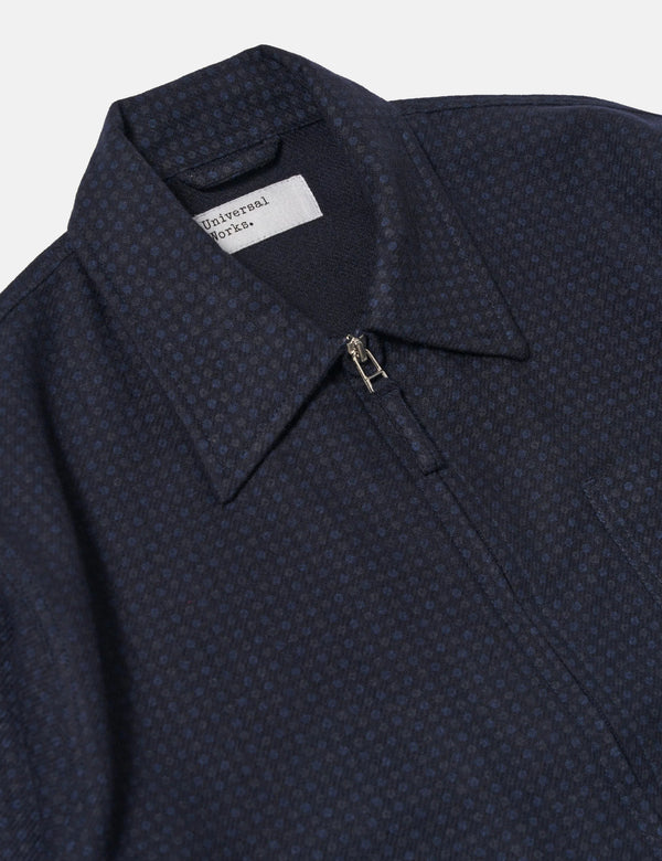 Universal Works Rose Bowl Jacket (Dot Print) - Navy Blue