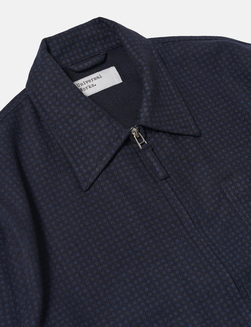 Universal Works Rose Bowl Jacket (Dot Print) - Navy Blue