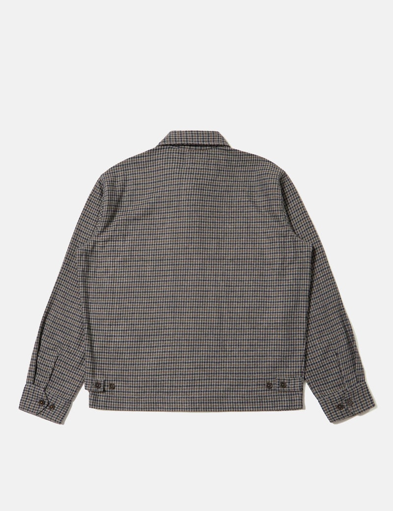 Universal Works Windcheater Jacket (Houndstooth Wool) - Charcoal
