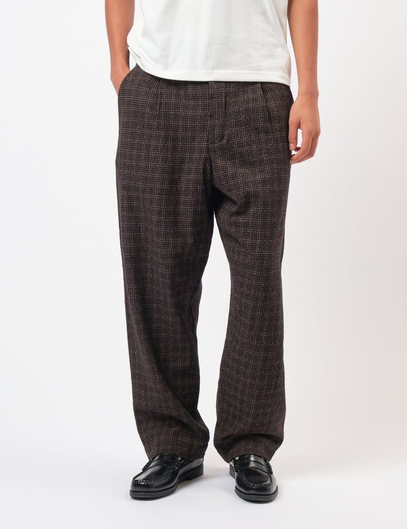 Universal Works Duke Pant (Cedar Check) - Brown