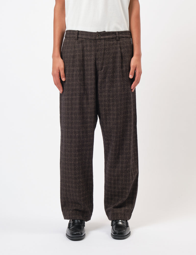 Universal Works Duke Pant (Cedar Check) - Brown