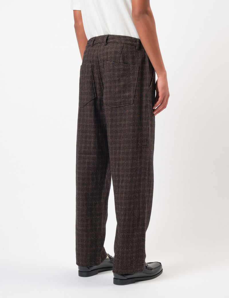Universal Works Duke Pant (Cedar Check) - Brown