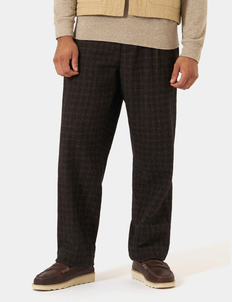 Universal Works Duke Pant (Cedar Check) - Brown