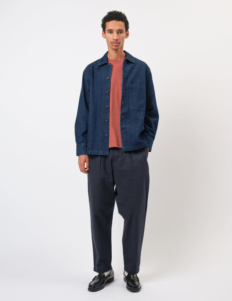Universal Works Fatigue Shirt (Denim) - Indigo Blue