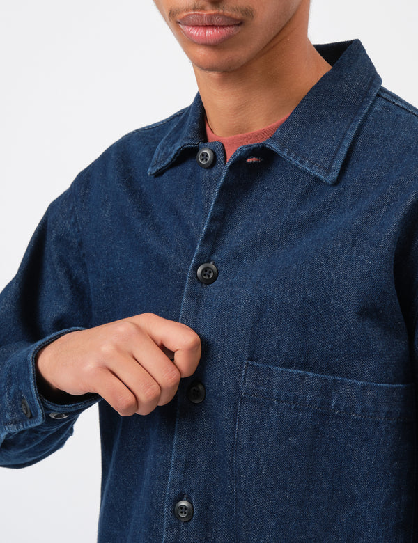 Universal Works Fatigue Shirt (Denim) - Indigo Blue